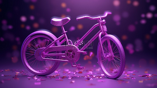 充满活力的紫色 3D 渲染描绘了独特的循环设计