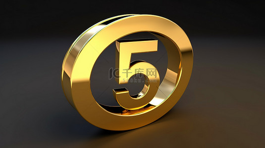 金色数字 56 的 3D 金属插图