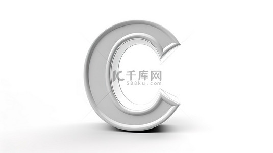 3c字母背景图片_白色背景上字符 c 的 3d 孤立插图