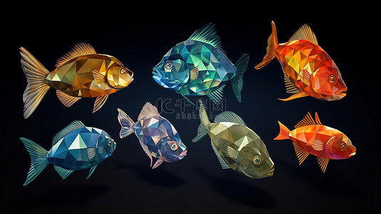 系列背景图片_钻石野生动物系列游泳带鱼等