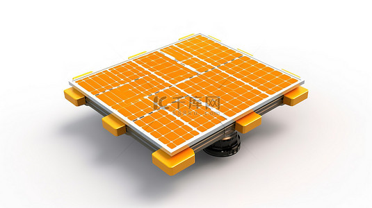 背景用电背景图片_白色背景上孤立太阳能电池板电池的 3D 插图