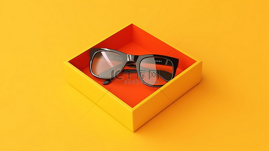 cd光盘背景图片_黄色背景上从上方拍摄的 3D 眼镜和光盘包