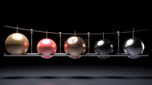 3d 渲染牛顿摇篮与平衡球