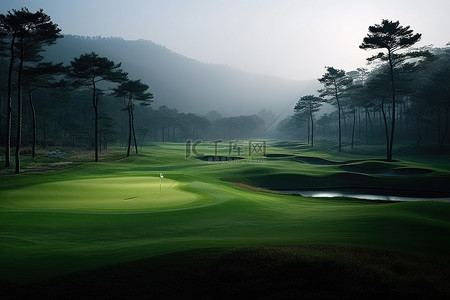 皇家后花园背景图片_华虹奥貌昆皇家高尔夫俱乐部的高尔夫球场