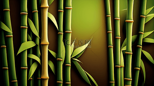 坚硬的竹子背景图片_竹子绿色插画背景