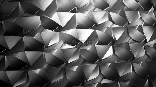 拉丝金属质感背景图片_金刚石板金属背景上的 3D 渲染拉丝金属纹理