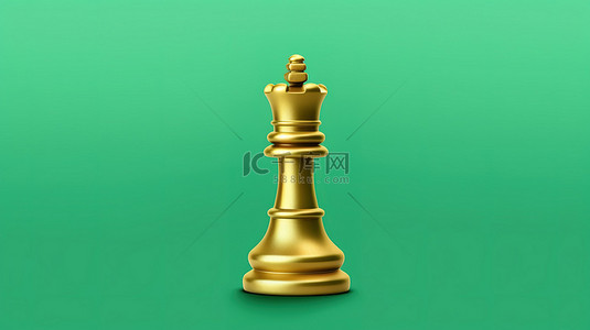潮水绿色背景上国际象棋皇后金色福尔图纳符号的图标