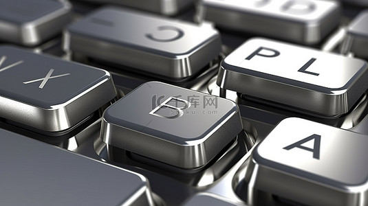 博客背景图片_带有专用博客键的键盘的 3D 渲染