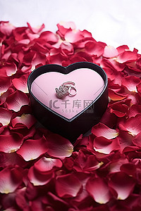 致最好的你背景图片_新娘首饰最好的心形玫瑰花瓣盒