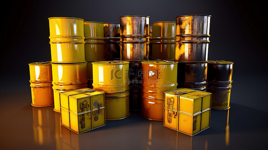 石油背景图片_石油工业中金属容器的 3d 渲染
