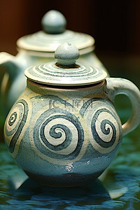 茶壶西式茶壶背景图片_两个瓷茶壶