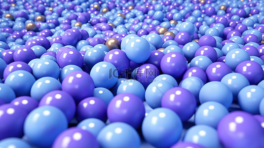 蓝紫色背景上球的 3d 渲染