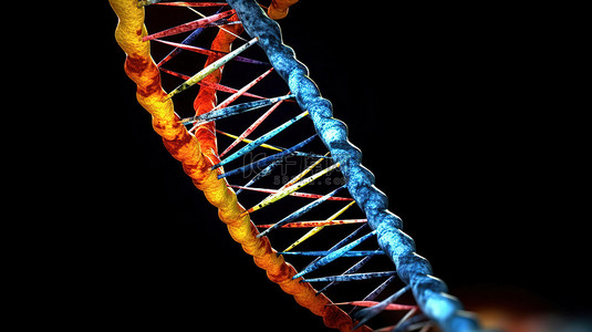 螺旋双螺旋 DNA 链的 3d 渲染