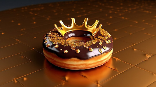 令人惊叹的 3D 图像中美味的皇家甜甜圈