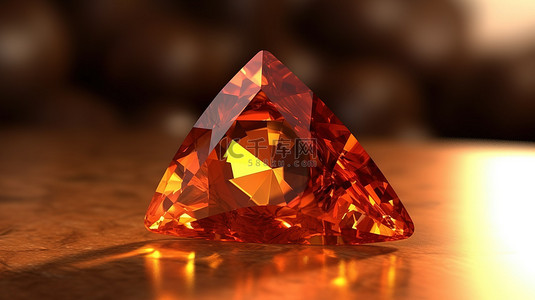 令人惊叹的 3D 渲染中的万亿金黄榴石宝石
