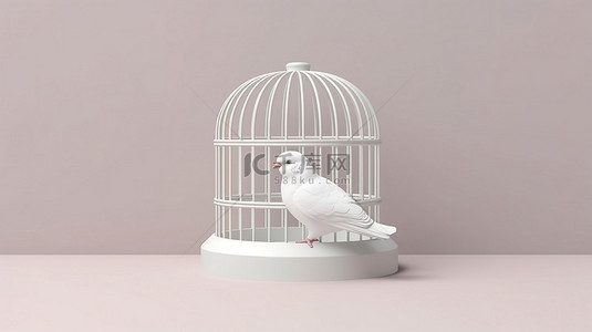 简约婚礼背景图背景图片_简约的白色鸟笼概念，具有创意，非常适合社交媒体