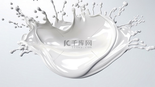 牛奶流体背景图片_3d 渲染背景的涟漪牛奶飞溅