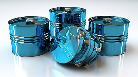 气体背景图片_石油工业中蓝色金属容器的 3d 渲染