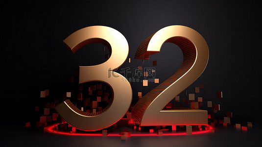 元素周年背景图片_为 25 周年庆典宣传的产品的说明性 3D 渲染
