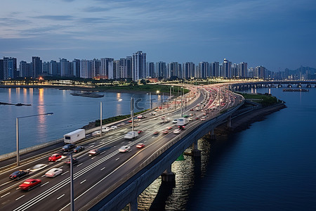 机场车背景图片_主要高速公路通往机场和Yeohanmundong港口