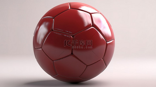 白色背景以惊人的细节展示了 3D 渲染的足球