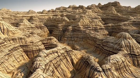 土壤纹理背景图片_3d 渲染中沉积山脉的层状地形