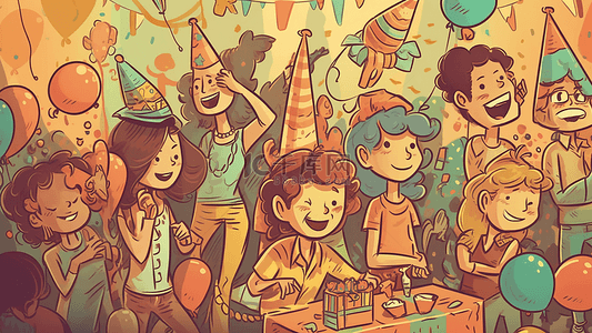 派对庆祝生日插画背景