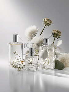 植物花卉香水瓶摄影广告背景