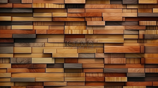 木材纹理背景图片_3D 壁纸，具有纹理墙背景和装饰木条图案