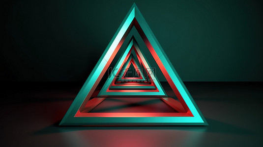 具有几何精度的不可能三角形的充满活力的 3D 插图