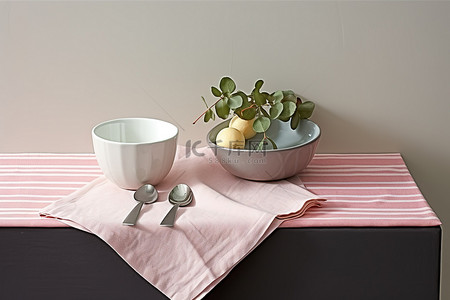 粉色和灰色条纹厨房毛巾