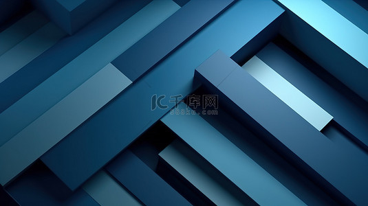 干净别致的蓝色条纹几何抽象，非常适合具有简单背景和平面 3D 插图风格的企业模板