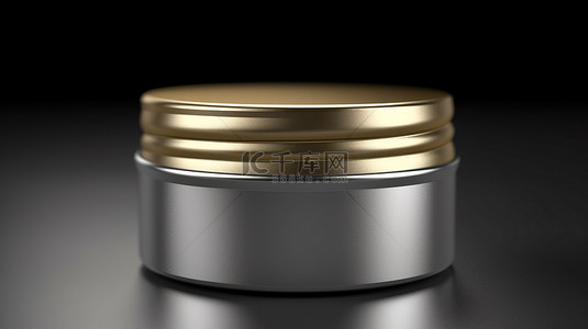 可编辑的化妆品罐模型，具有圆形金属铝锡高品质 3D 渲染