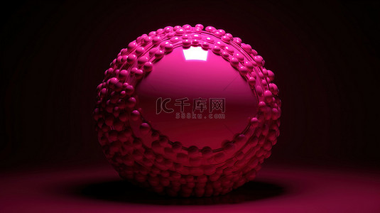 奶牛斑点背景图片_未来主义的粉红色球 3d 插图由许多圆圈组成