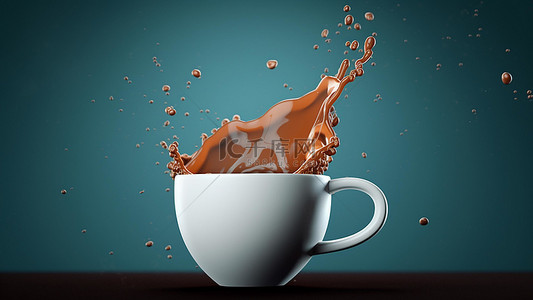 咖啡渐变背景图片_咖啡饮品杯子渐变