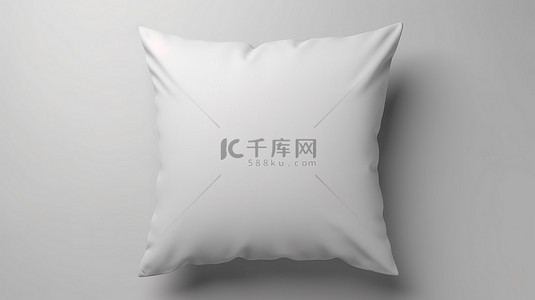 枕头样机背景图片_空白的白色枕头模板为您的设计演示提供特写 3D 渲染