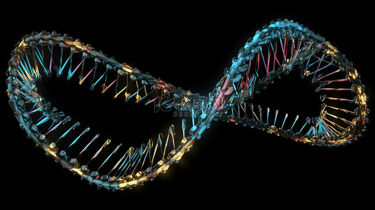 基因dna背景图片_3d 渲染中的孤立黑色背景 x 射线 dna 螺旋结构