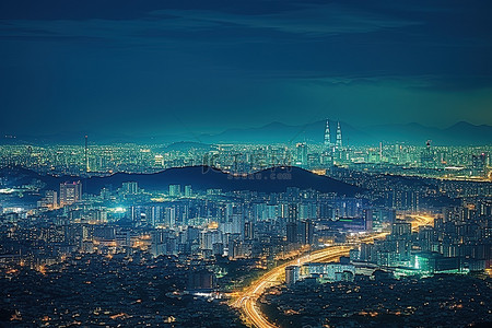 水n背景图片_首尔城市景观