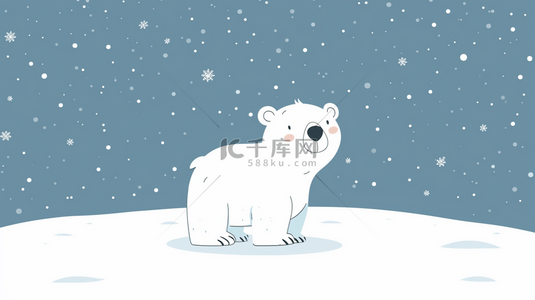 熊壁纸背景图片_清新可爱北极熊电脑壁纸背景图