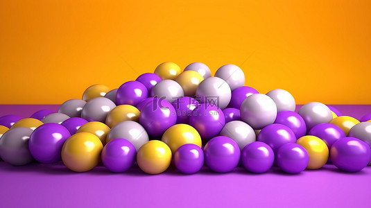 紫色的充满活力的球柠檬蒙 3d 渲染