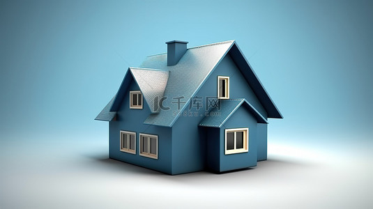 房子图标背景图片_3d 渲染中的房子图标