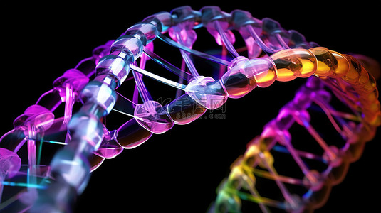 生物技术宣传页背景图片_生物技术中 DNA 分子的 3D 螺旋结构