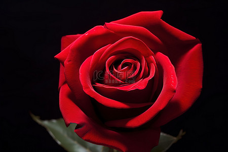 红玫瑰草背景图片_深色背景中带有螺旋茎的红玫瑰
