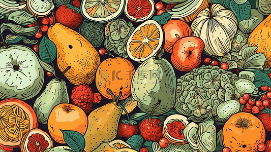 苹果海报水果背景图片_水果插图背景海报