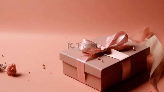 礼物盒红色背景图片_节礼日礼物盒红色小花背景