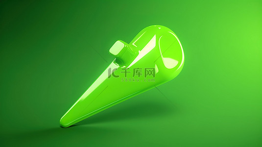 绿色播放按钮的 3D 插图，鼠标手光标悬停在其上