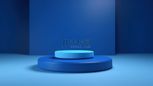 主题展背景图片_产品空间主题 3D 渲染的蓝色展示架