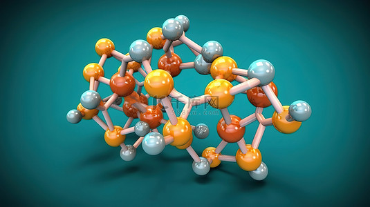 生物化学实验室背景图片_赖氨酸分子结构与剪切路径的 3D 插图