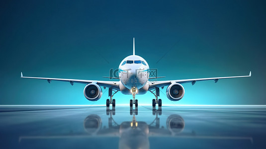 航空公司背景图片_飞机外部的 3D 渲染插图