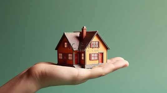 房地产投资背景图片_手中的房子说明了购买房屋进行房地产投资的概念